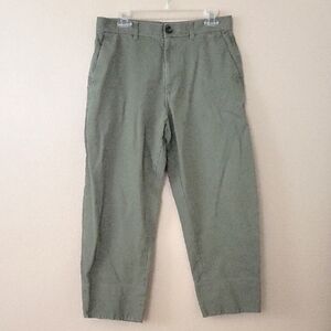 COS Mens Olive Green Cropped Wide Fit Pants - Size 33R